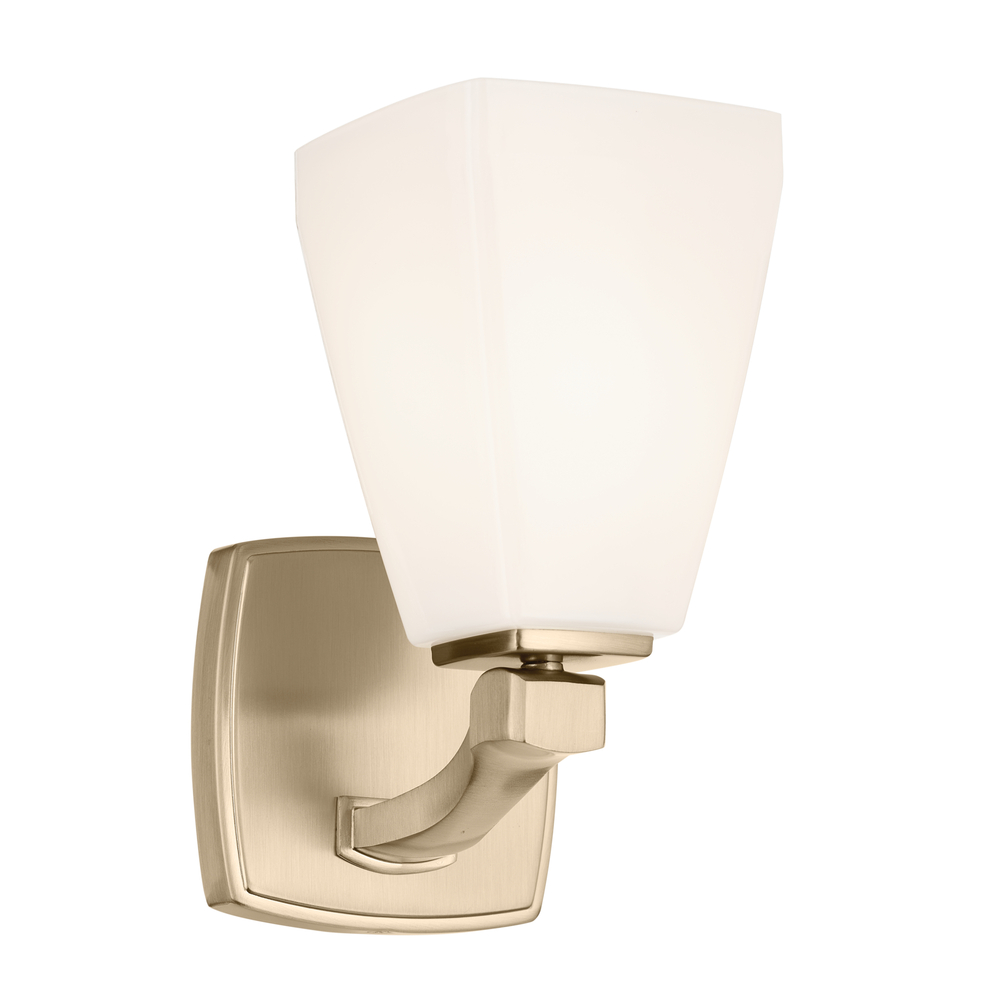 Marant 9.5" 1-Light Wall Sconce with Opal Glass in Champagne Bronze