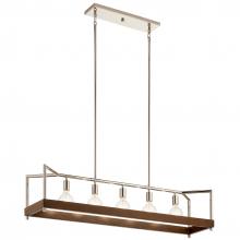 Kichler 52091AUB - Tanis™ 5 Light Linear Chandelier Auburn Stained