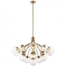 Kichler 52702CPZCLR - Silvarious 38 Inch 16 Light Convertible Chandelier with Clear Glass in Champagne Bronze