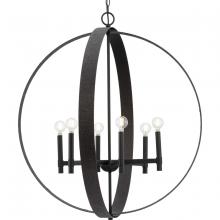 Progress P400392-31M - Allegheny Collection Six-Light Matte Black Rustic Modern Pendant