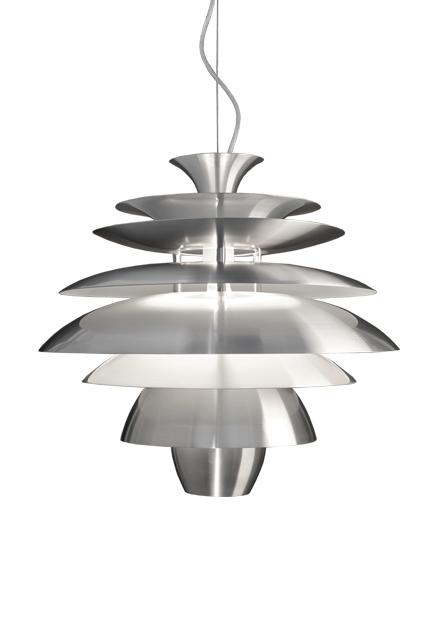 Single Lamp Pendant with Seven Tiered Discs