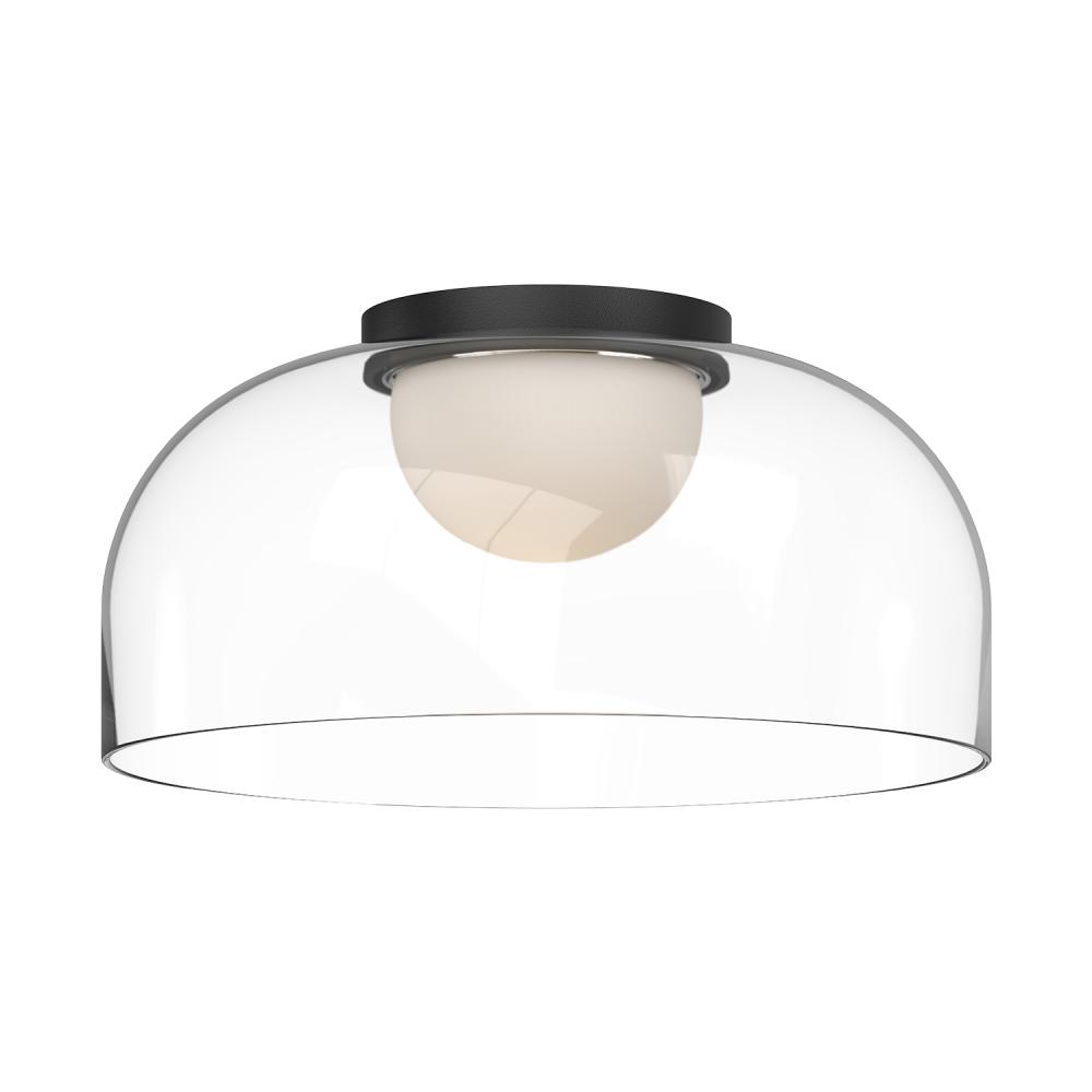 Cedar 12-in Black/Clear LED Flush Mount