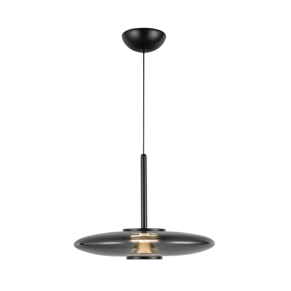 Kyoto 17-in Black/Smoked Glass LED Pendant