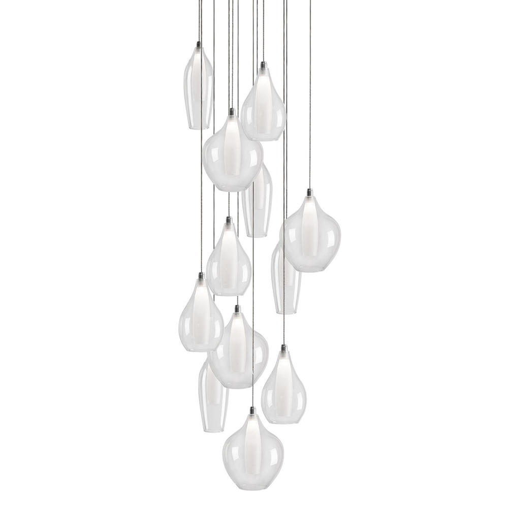 Victoria 12 Head Chrome LED Multi Pendant