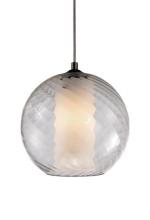 Kuzco Lighting Inc 434111C - Single Lamp Pendant with Transparent Glass