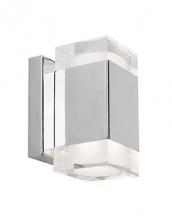 Kuzco Lighting Inc WS12106-CH - Elegant Refined Polished Chrome Square Wall Sconce with Clear Crystal Diffusers