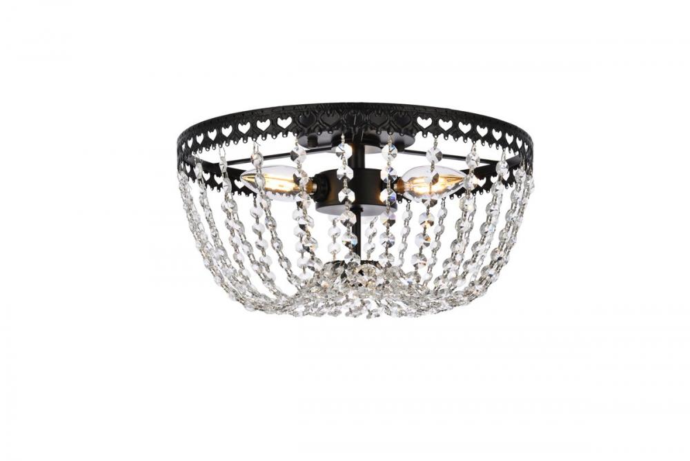 Kylie 12 Inch Flush Mount in Black