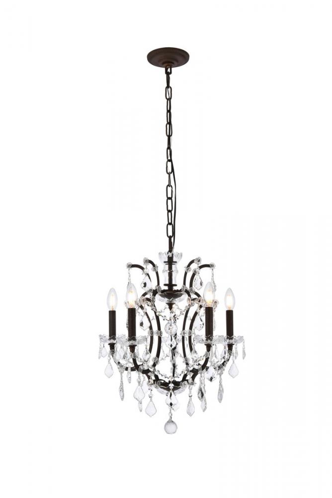 Elena 5 Light Rustic Intent Pendant Clear Royal Cut Crystal