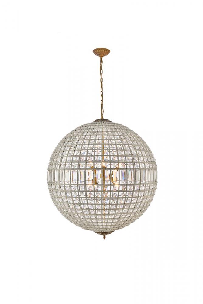 Olivia 8 light French Gold Chandelier Clear Royal Cut Crystal