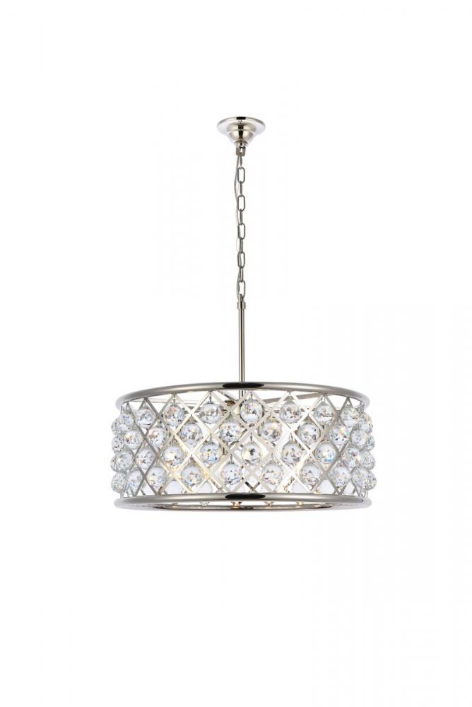 Madison 6 light polished Nickel Chandelier Clear Royal Cut Crystal