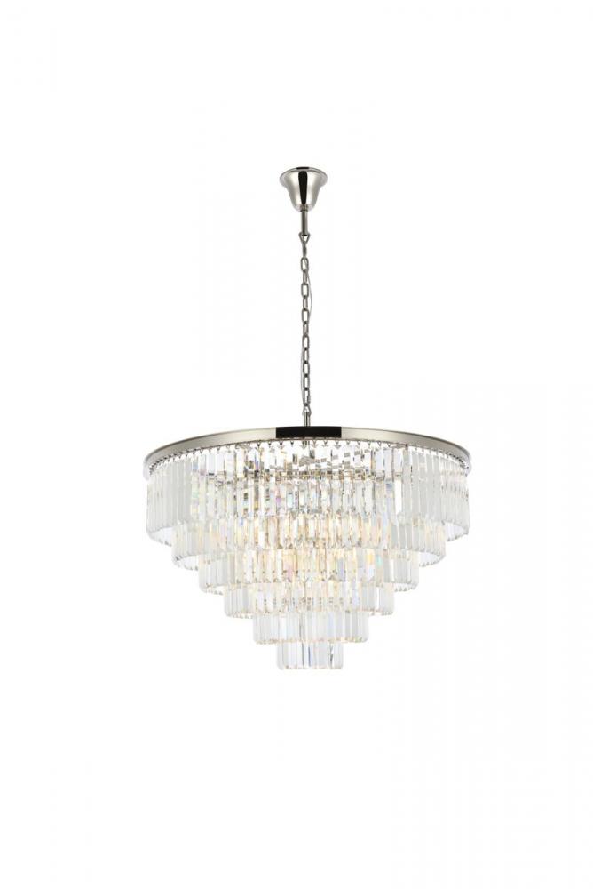 Sydney 33 light polished nickel Chandelier Clear Royal Cut Crystal