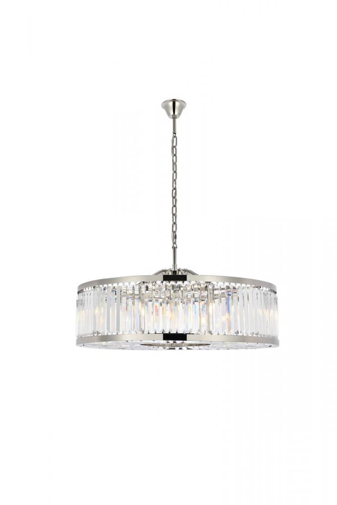 Chelsea 10 Light Polished Nickel Chandelier Clear Royal Cut Crystal