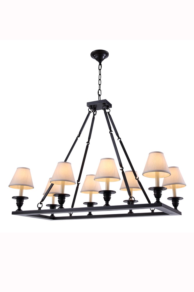 1403 FRANKLIN Collection Pendant lamp L:38" W:19" H:33" Lt:8 Bronze Finish