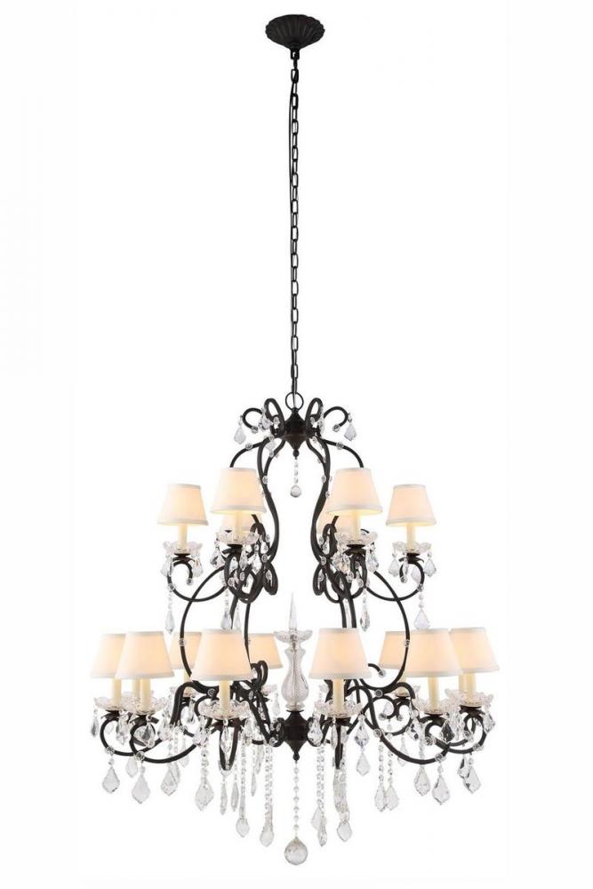 Diana 24 Light Vintage Bronze Chandelier Clear Royal Cut Crystal