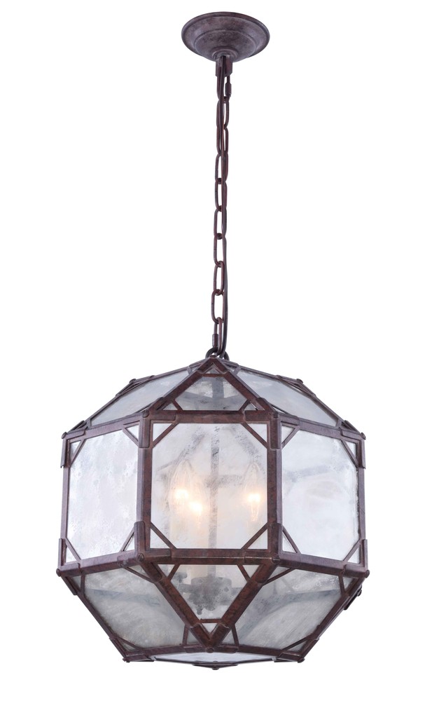 Gordon 3 light Saddle Rust Pendant