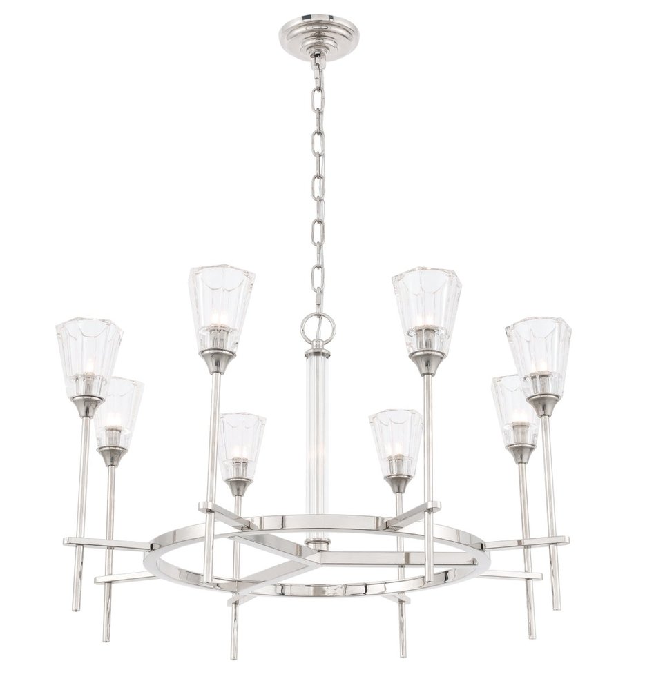 Soiree 8 light polished Nickel Pendant