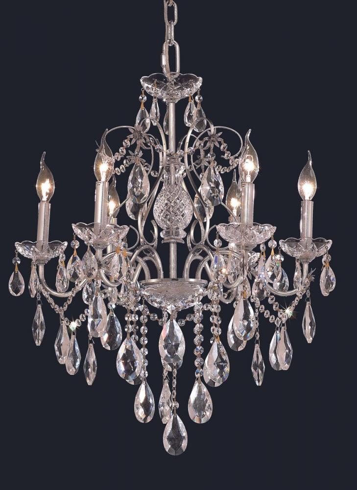 St. Francis 6 Light Chrome Chandelier Clear Royal Cut Crystal