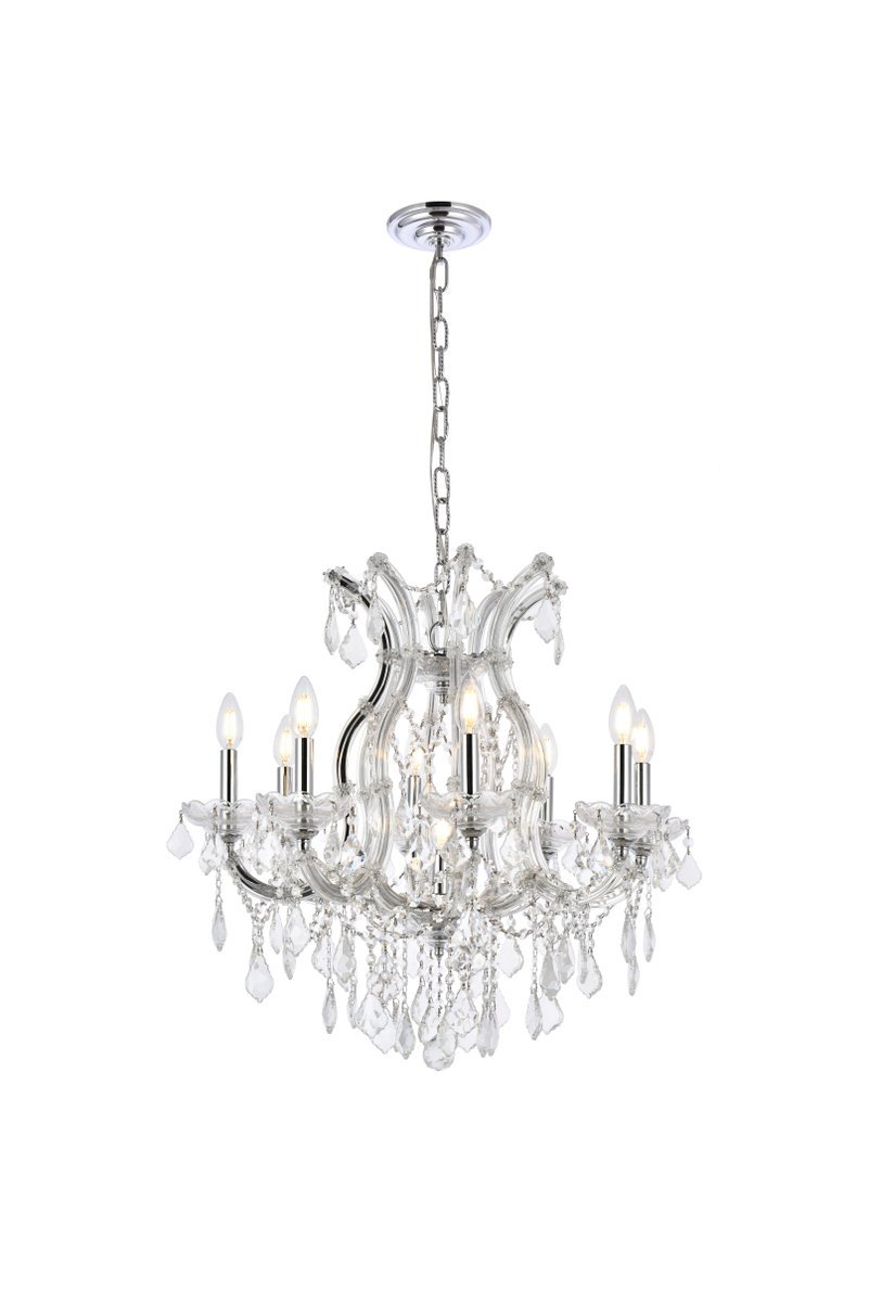 Maria Theresa 9 light Chrome Chandelier Clear Elegant Cut Crystal