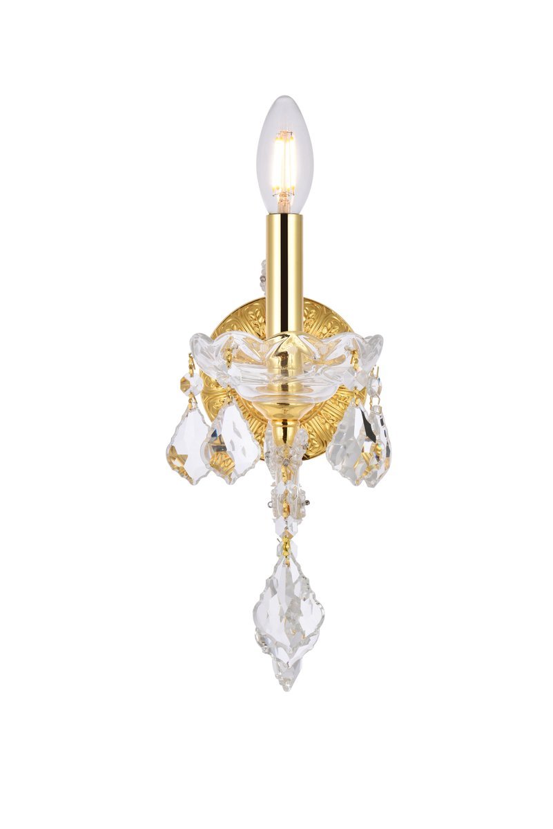 Maria Theresa 1 light Gold Wall Sconce Clear Elegant Cut Crystal