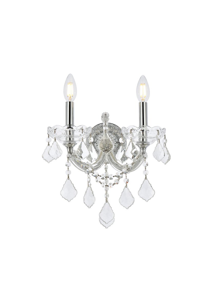 Maria Theresa 2 light Chrome Wall Sconce Clear Elegant Cut Crystal