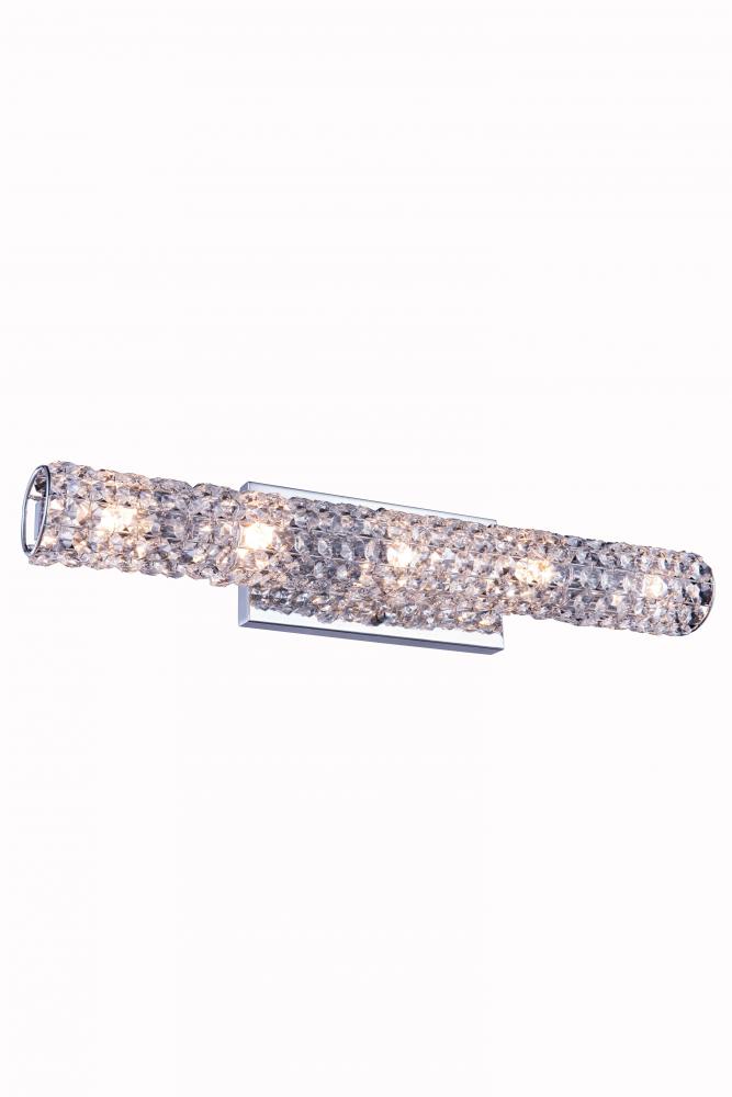 Holland Collection Wall Sconce D: 24 H: 5 Lt: 5 Chrome Finish (Royal Cut Crystals)