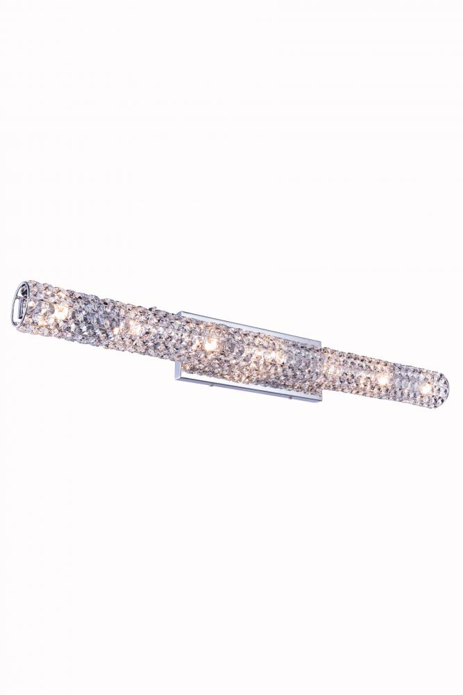 Holland Collection Wall Sconce D: 36 H: 5 Lt: 7 Chrome Finish (Royal Cut Crystals)