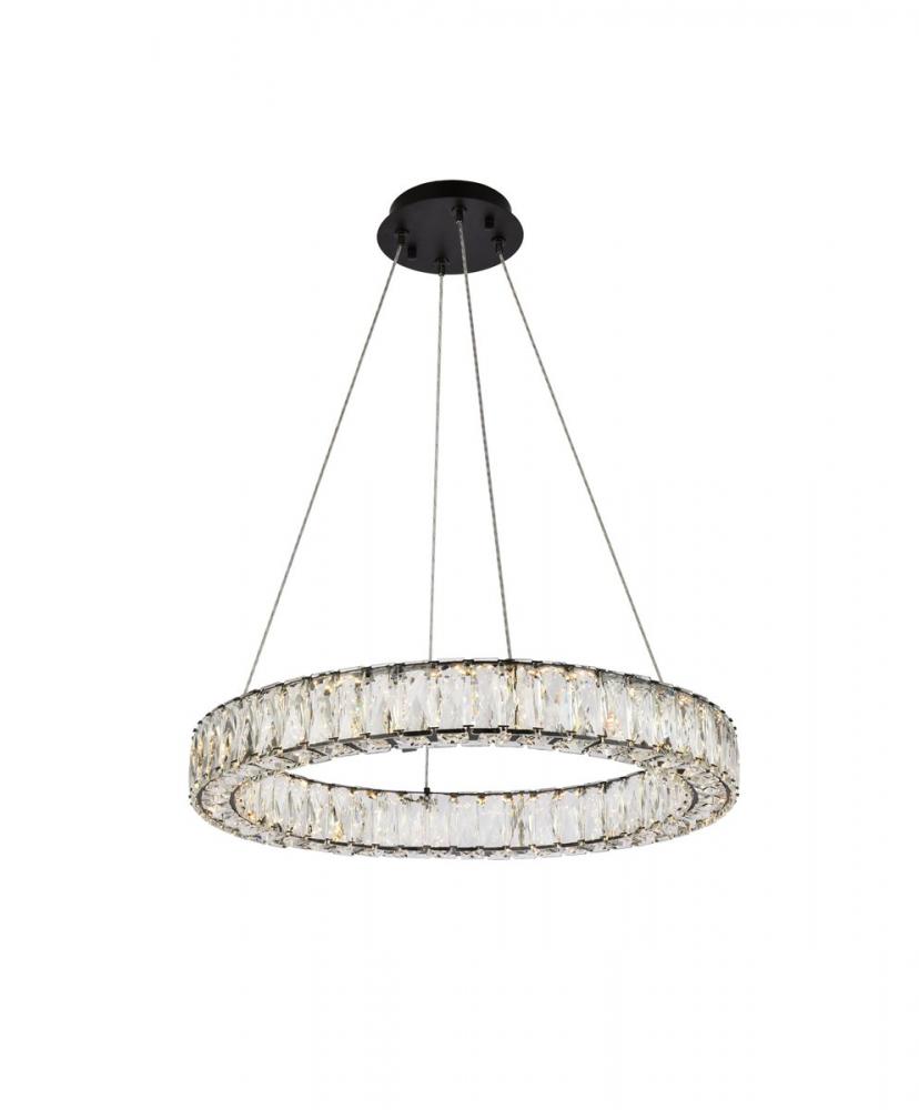 Monroe 23 Inch LED Round Single Pendant in Black