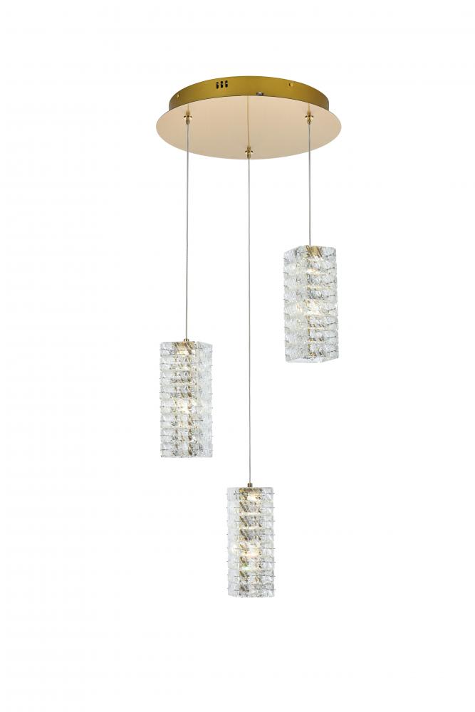 Aston 16 inch LED Pendant in Satin Gold