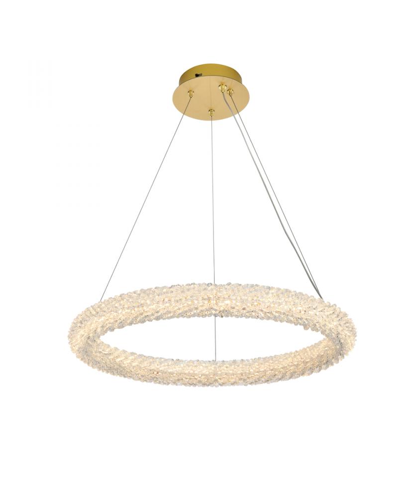 Bowen 24 Inch Adjustable LED Chandelier in Satin Gold