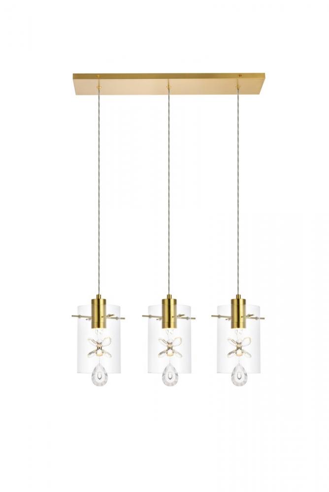 Hana 3 Lights Gold Pendant