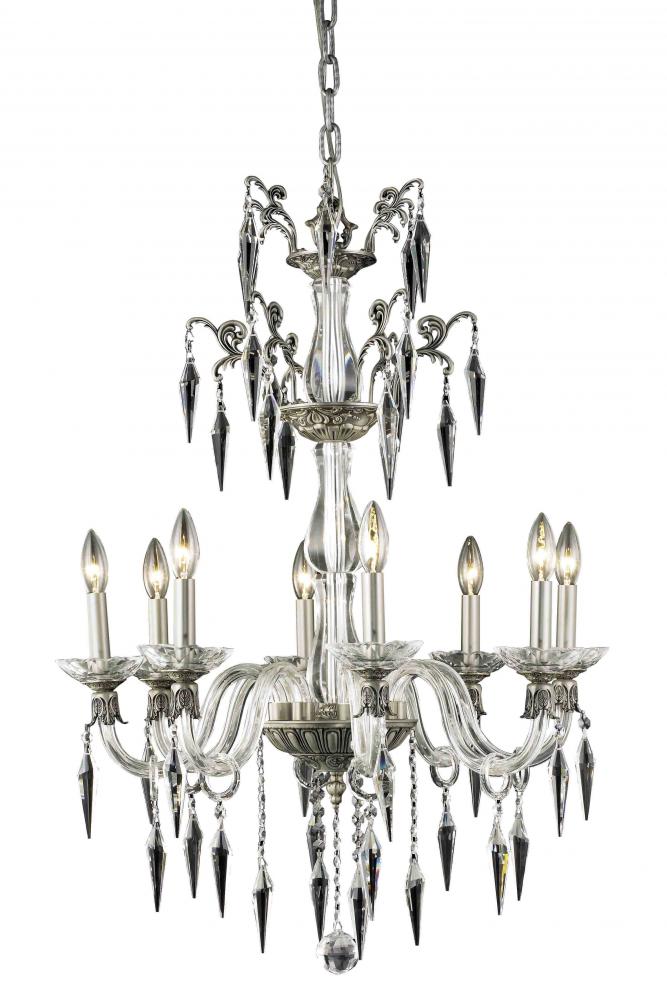 5808 Grande Collection Hanging Fixture D25in H34in Lt:8 Pewter Finish (Swarovski® Elements Crystal C