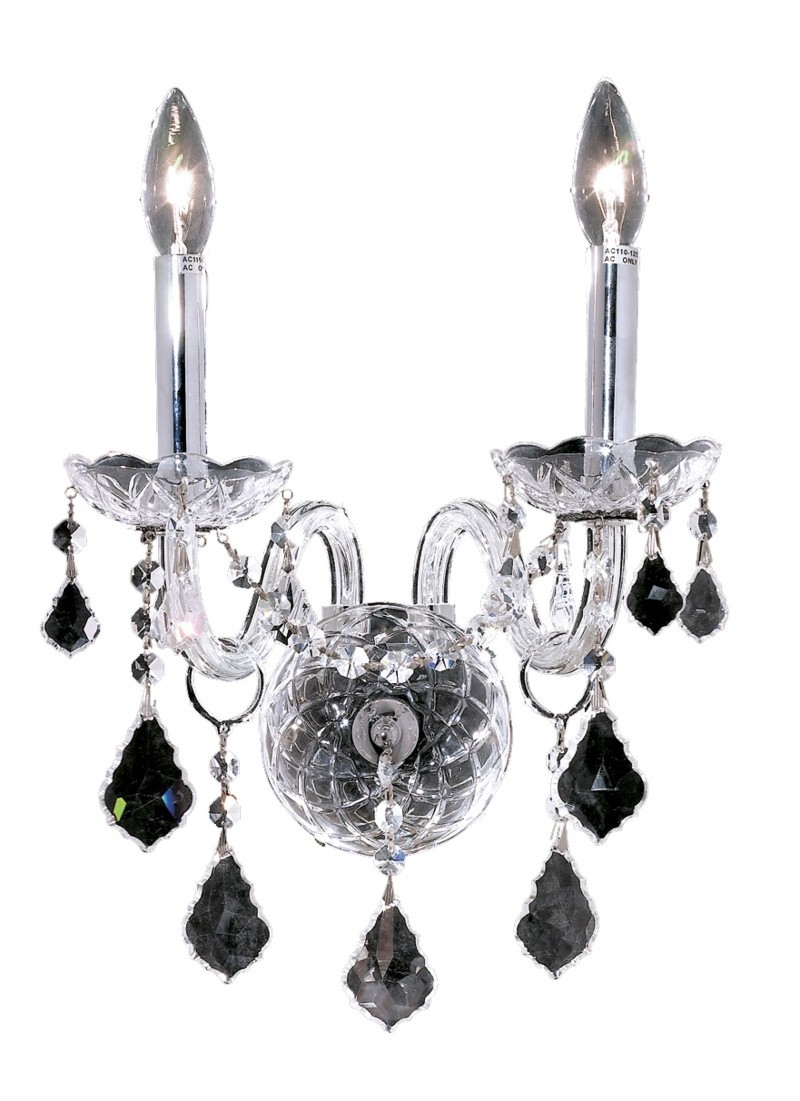 Alexandria 2 light Chrome Wall Sconce Clear Royal Cut Crystal