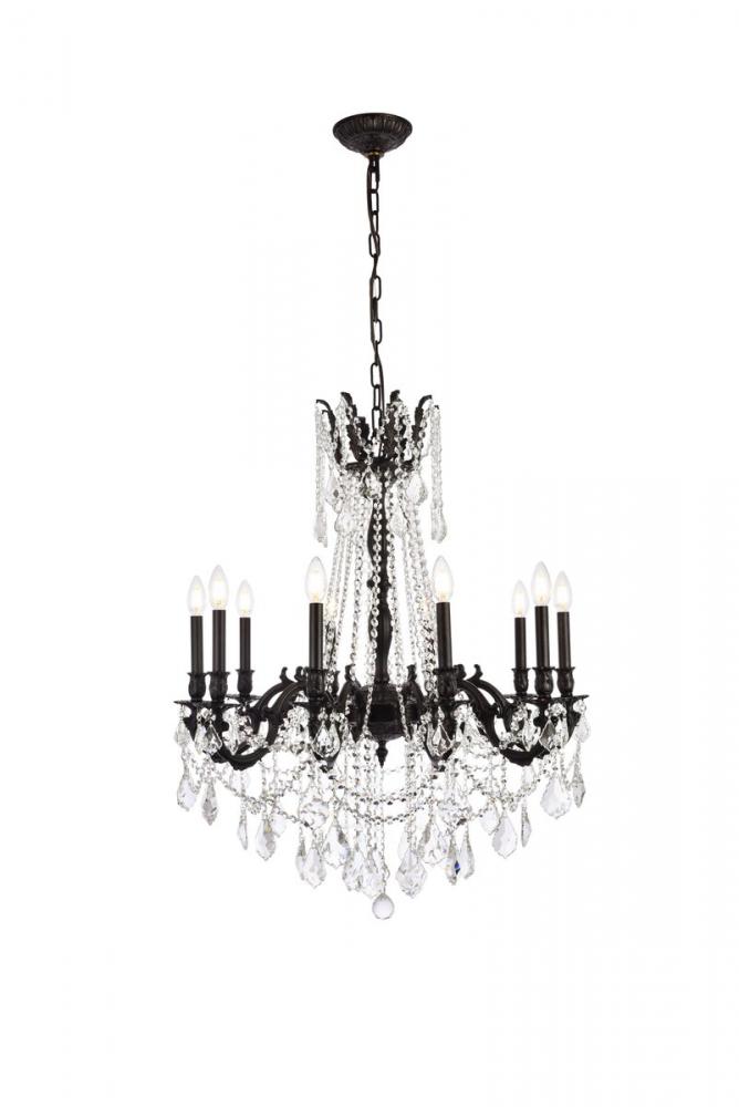 Rosalia 10 Light Dark Bronze Chandelier Clear Royal Cut Crystal