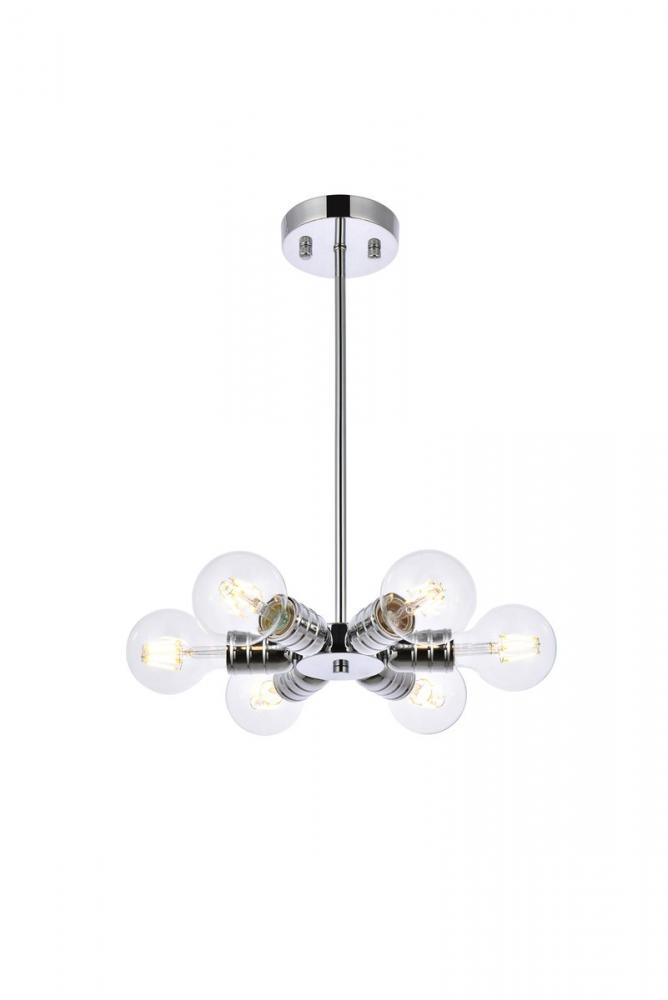 Reyes 6 Lights Chrome Pendant