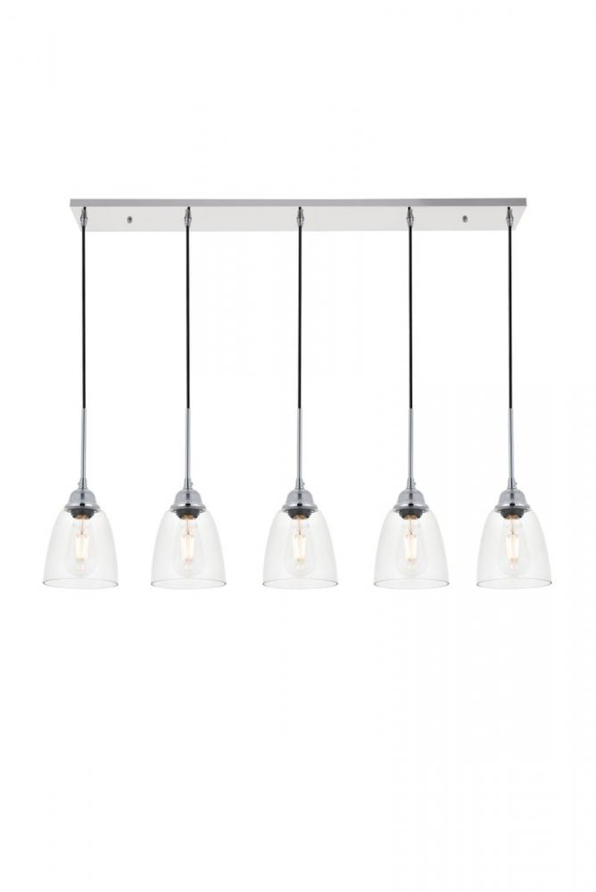 Felicity 5 Light Chrome Pendant