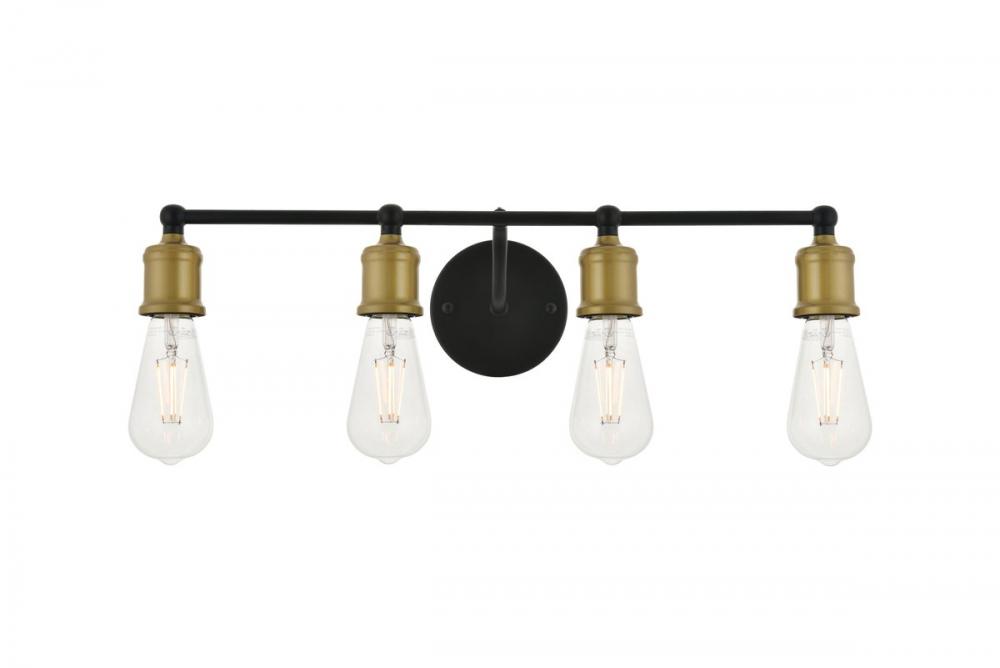 Serif 4 light brass and black Wall Sconce