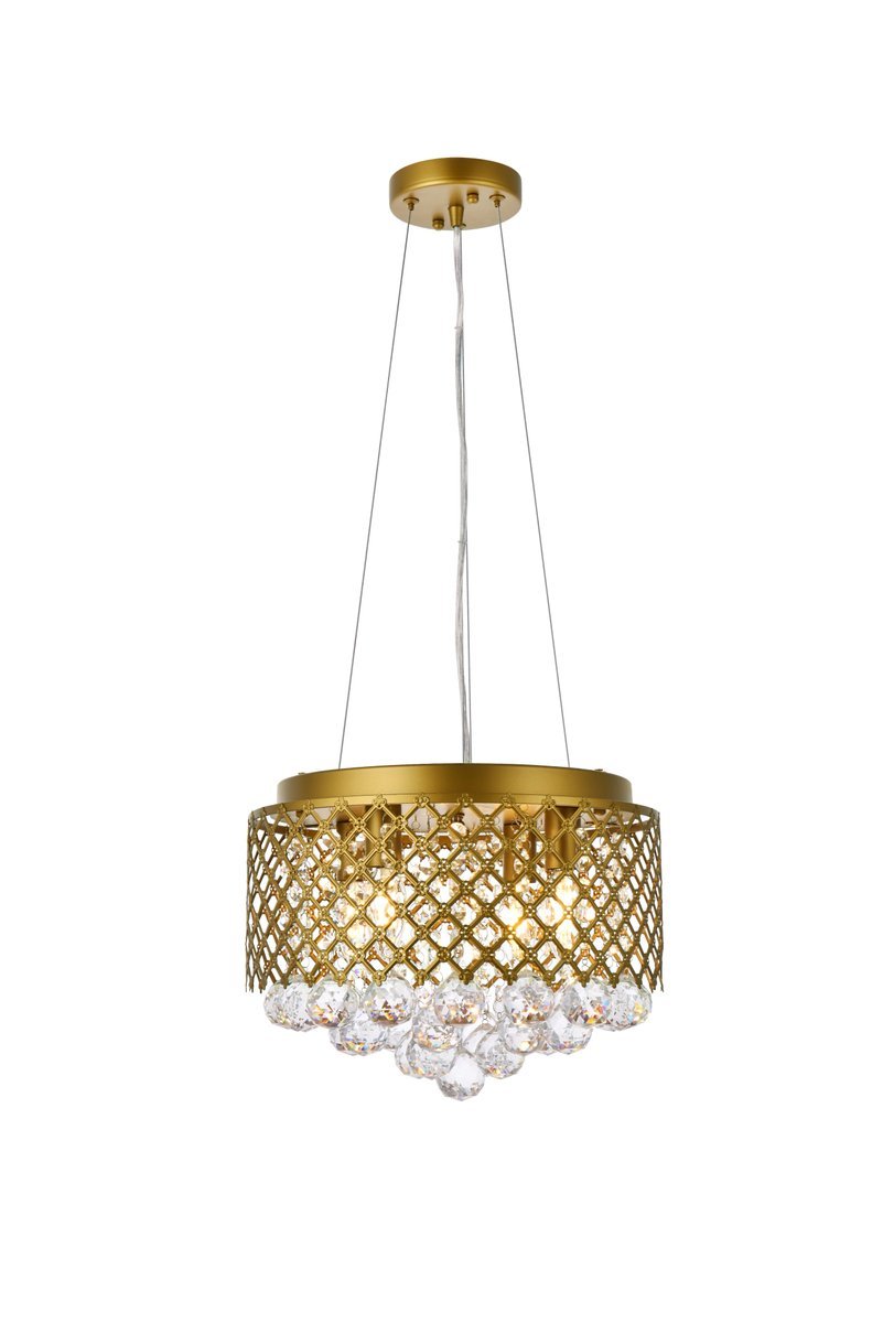 Tully 4 lights pendant in brass