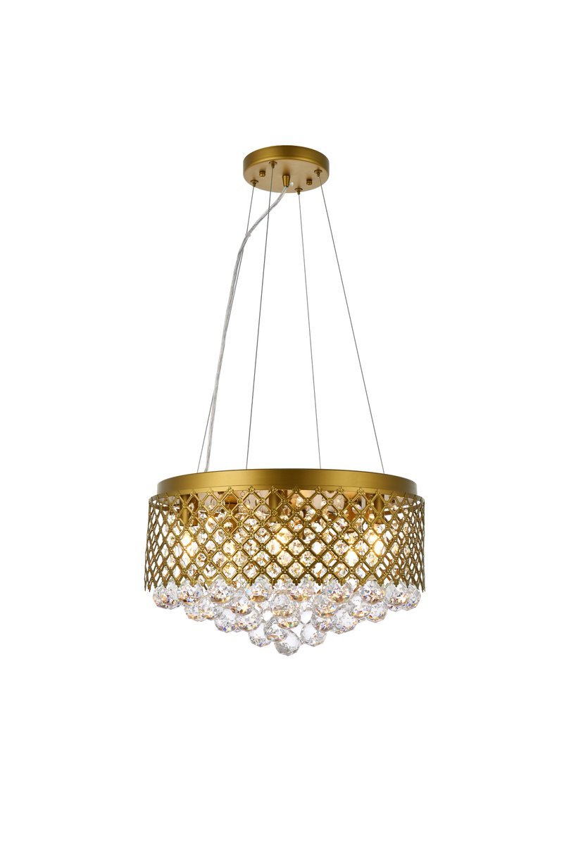 Tully 6 Lights Pendant in Brass