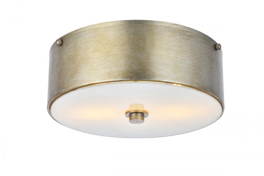 Hazen 2 Light 12 Inch Vintage Silver Flush Mount