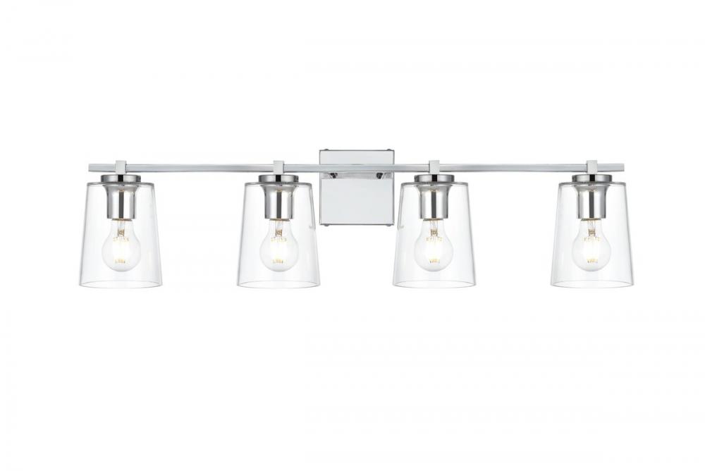 Kacey 4 light Chrome and Clear Bath Sconce