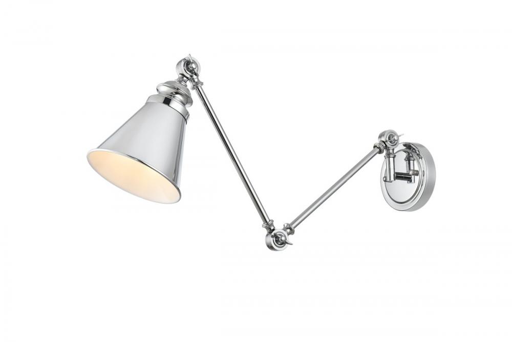 Ledger 1 light Chrome swing arm wall sconce