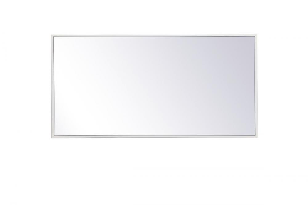 Metal Frame Rectangle Mirror 18 Inchx36 Inch in White