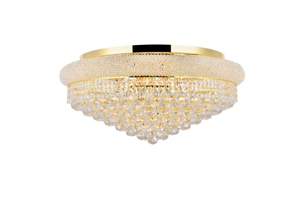 Primo 15 Light Gold Flush Mount Clear Royal Cut Crystal