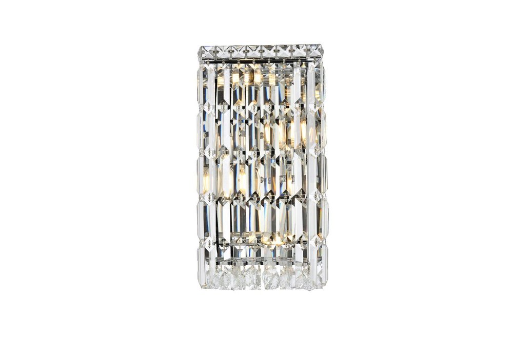 Maxime 4 light Chrome Wall Sconce Clear Elegant Cut Crystal