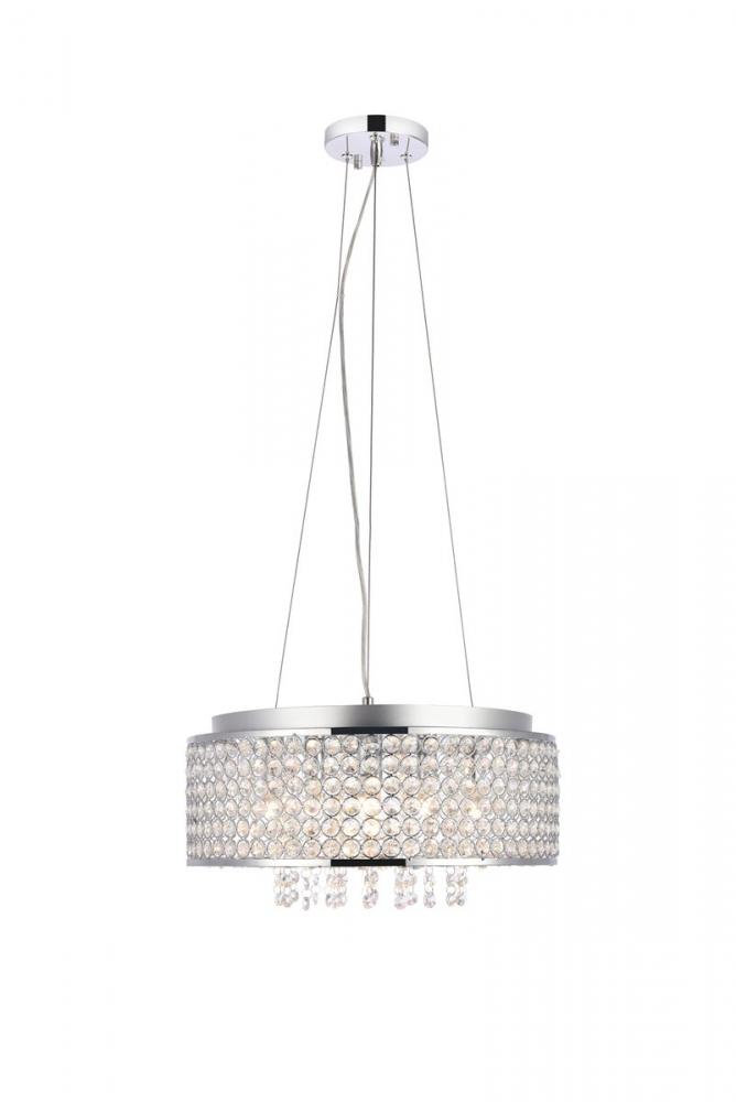 Amelie 6 Light Chrome Pendant Clear Royal Cut Crystal