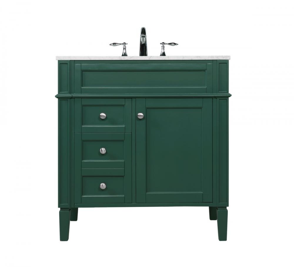 32 Inch Single Bathroom Vanity in Green