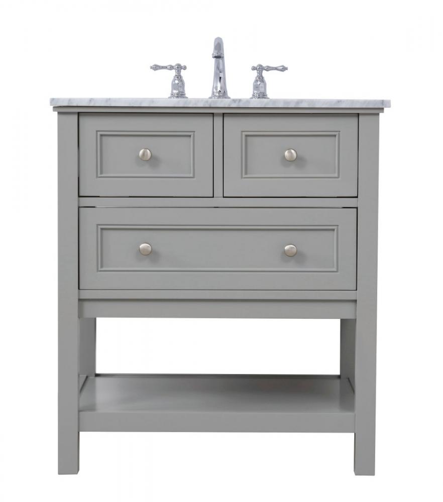 30 In. Single Bathroom Vanity Set in Grey