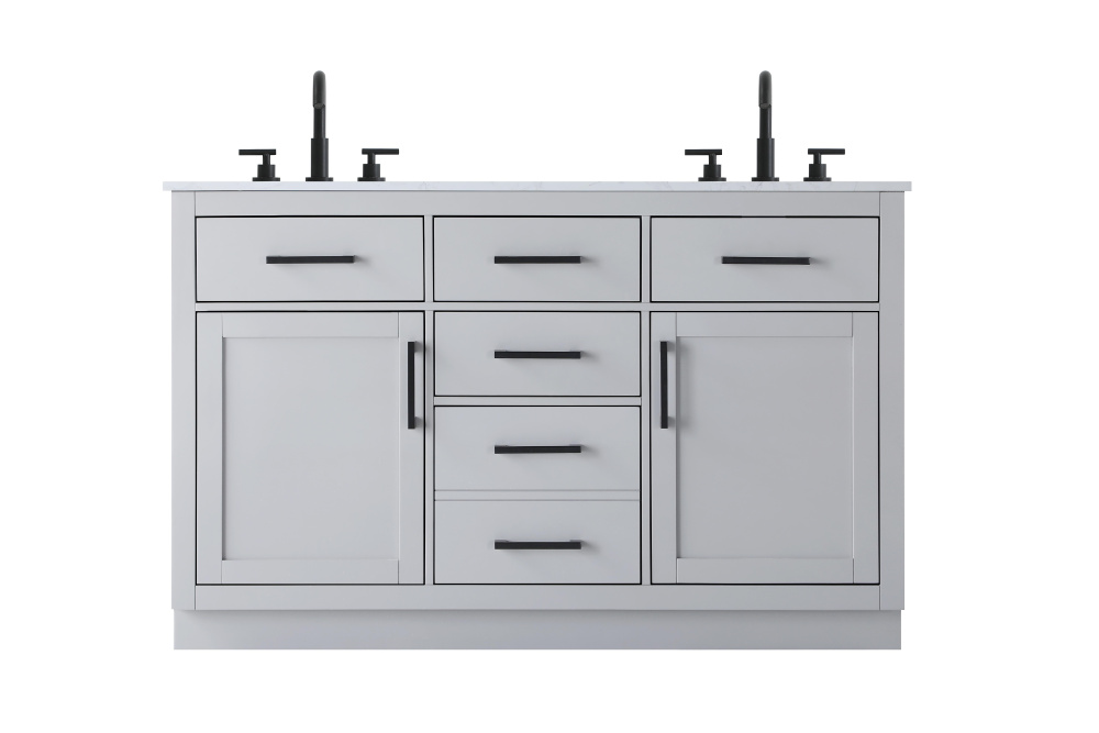 Alden 54 inch Double Bathroom Vanity in Grey