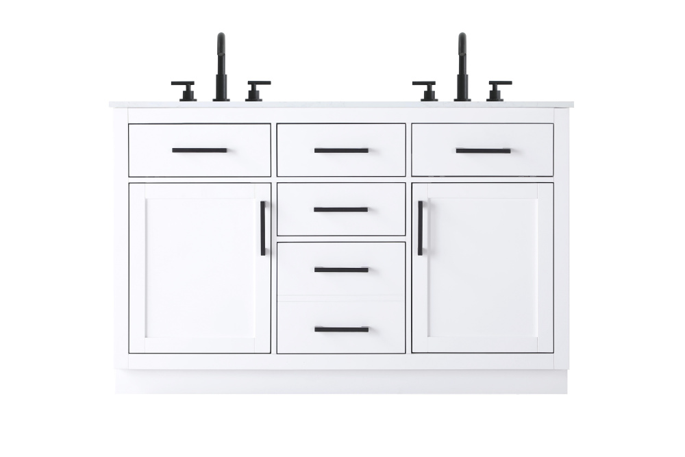Alden 54 inch Double Bathroom Vanity in White