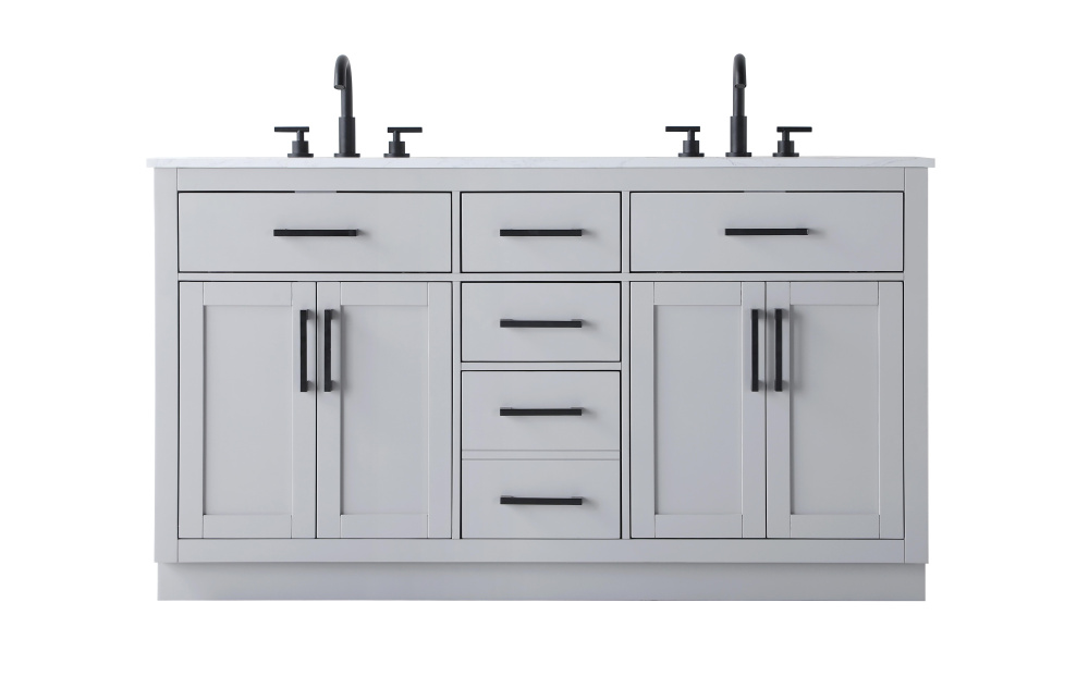 Alden 60 inch Double Bathroom Vanity in Grey